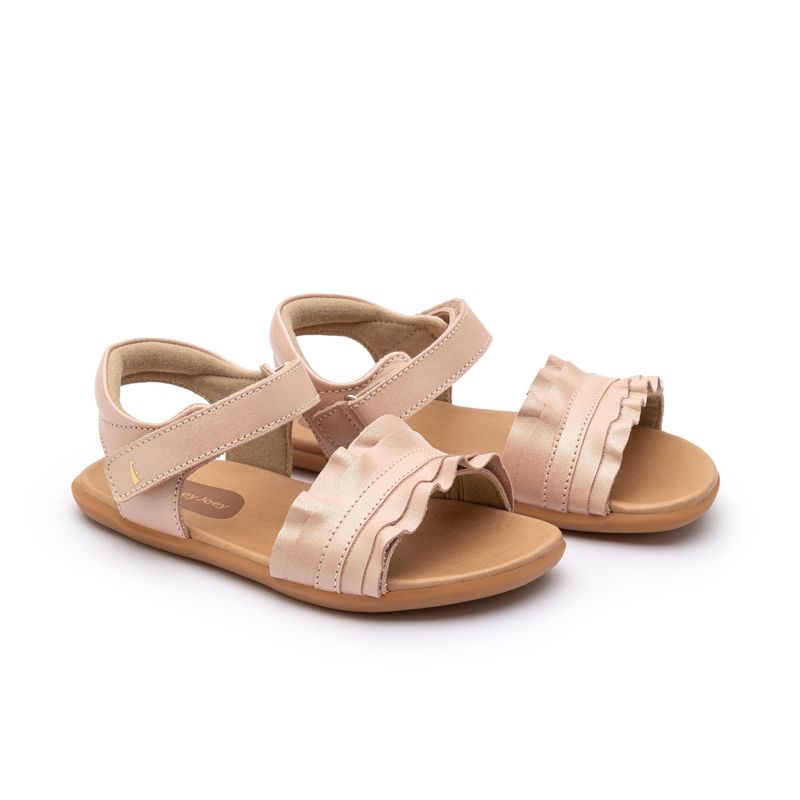 Sand lia Infantil Ruffle Rosa Brilhante Tip Toey Joey